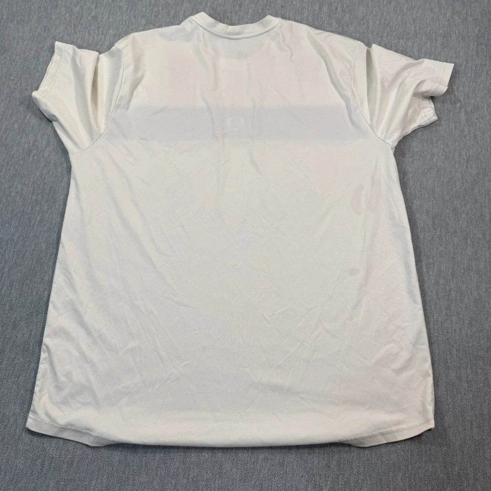 VTG Nike T-Shirt Men XL‎ White Athletic Tee Blue Stripe Logo Training 90s